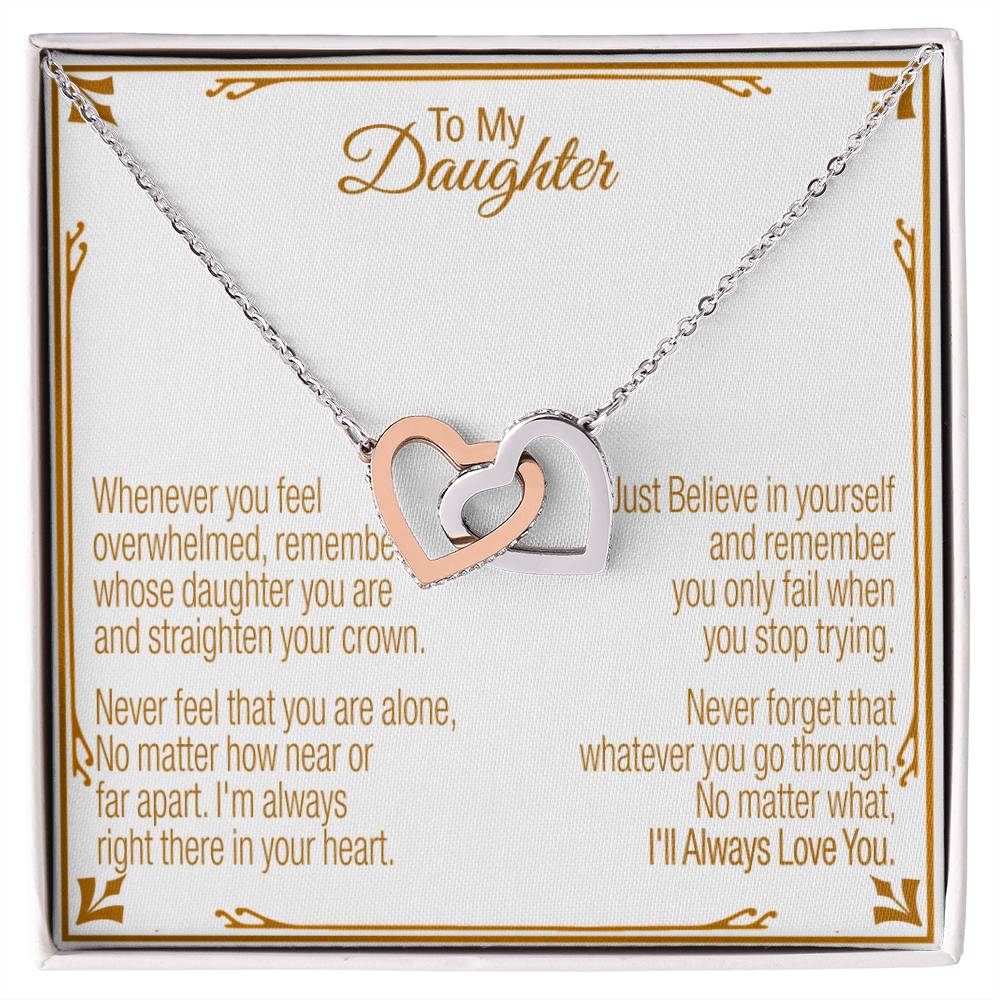 A Gift For Daughter Interlocking Hearts Necklace - Believe In Yourself