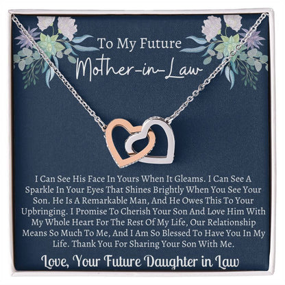 Gift For Future Mother In Law Interlocking Hearts Necklace