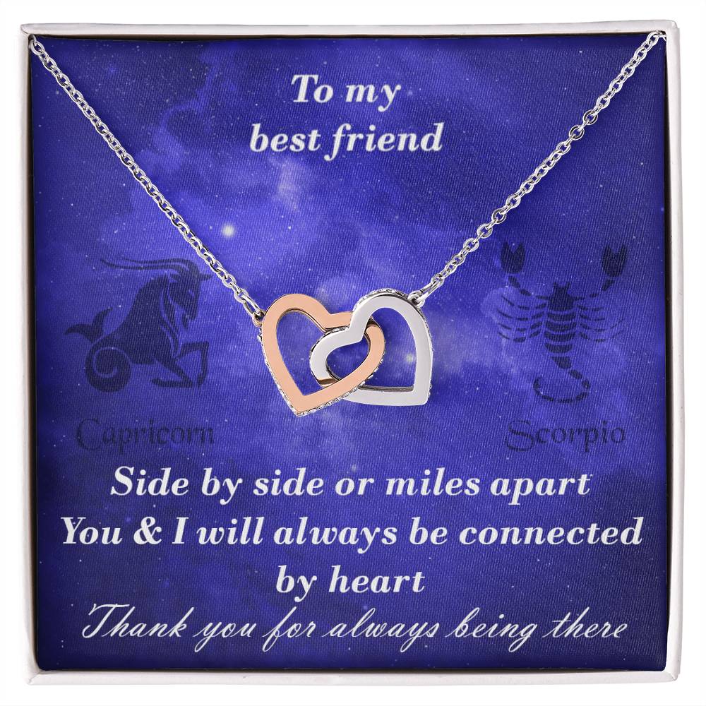 Capricorn To Scorpio Best Friend Interlocked Hearts Necklace Interlocking Hearts Necklace