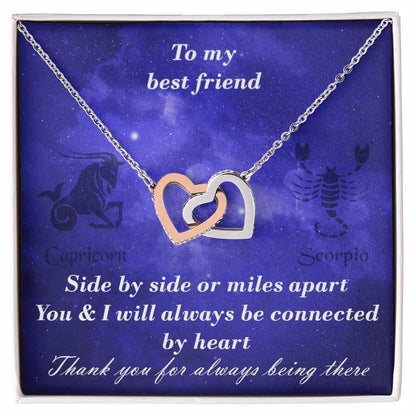 Capricorn To Scorpio Best Friend Interlocked Hearts Necklace Interlocking Hearts Necklace