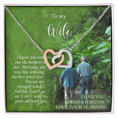 To My Wife Interlocking Hearts Necklace
