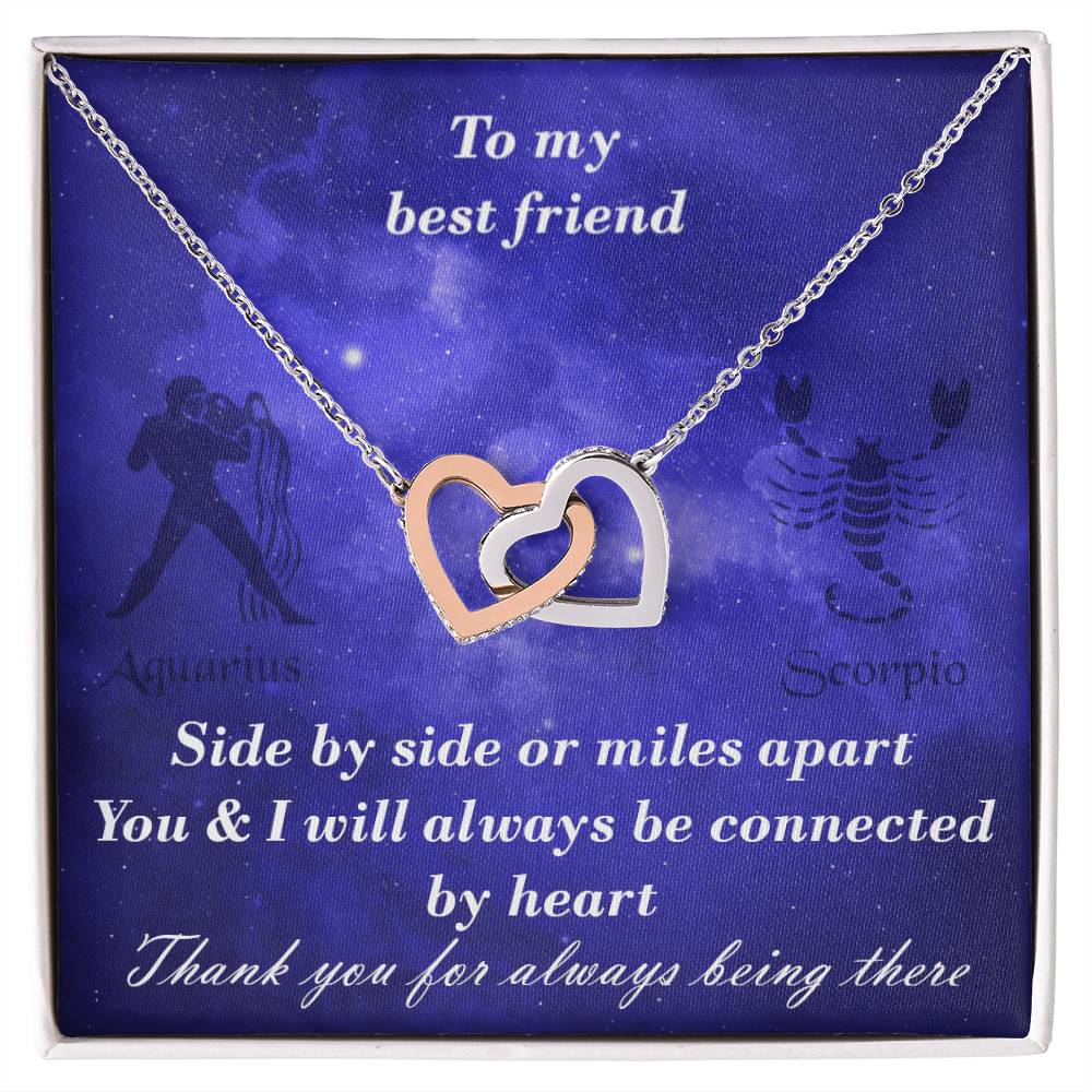 Aquarius To Scorpio Best Friend Interlocked Hearts Necklace Interlocking Hearts Necklace