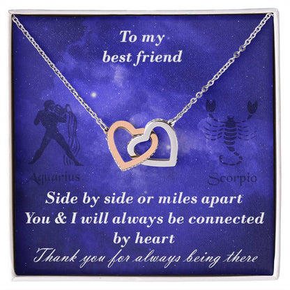 Aquarius To Scorpio Best Friend Interlocked Hearts Necklace Interlocking Hearts Necklace