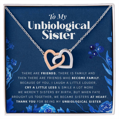 Unbiological Sister Necklace Gift Jewelry Gifts For Best Friend Birthday Thank You Interlocking Hearts Necklace