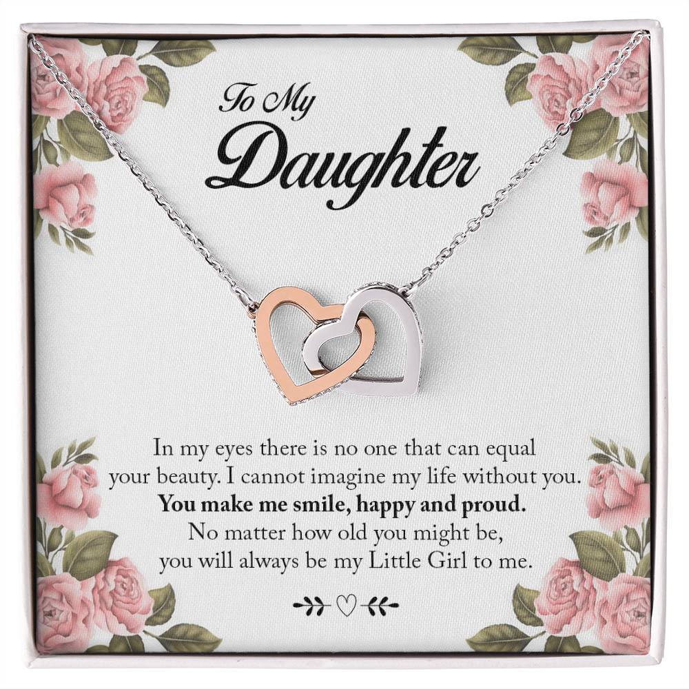 You Will Always Be My Little Girl Interlocking Hearts Necklace
