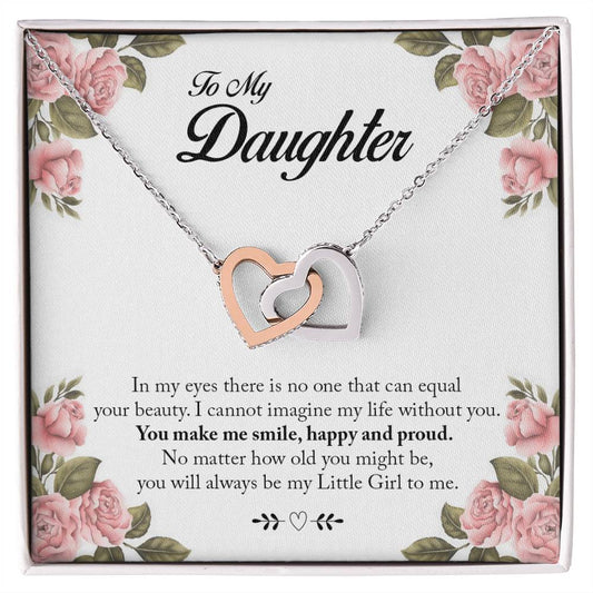 You Will Always Be My Little Girl Interlocking Hearts Necklace