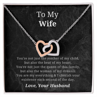 To My Wife Mother Of My Child Interlocked Hearts Necklace Interlocking Hearts Necklace