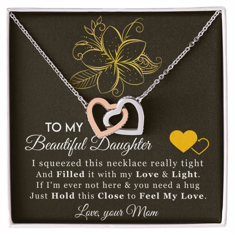 Feel My Love - Best Gift For Daughter Interlocking Hearts Necklace