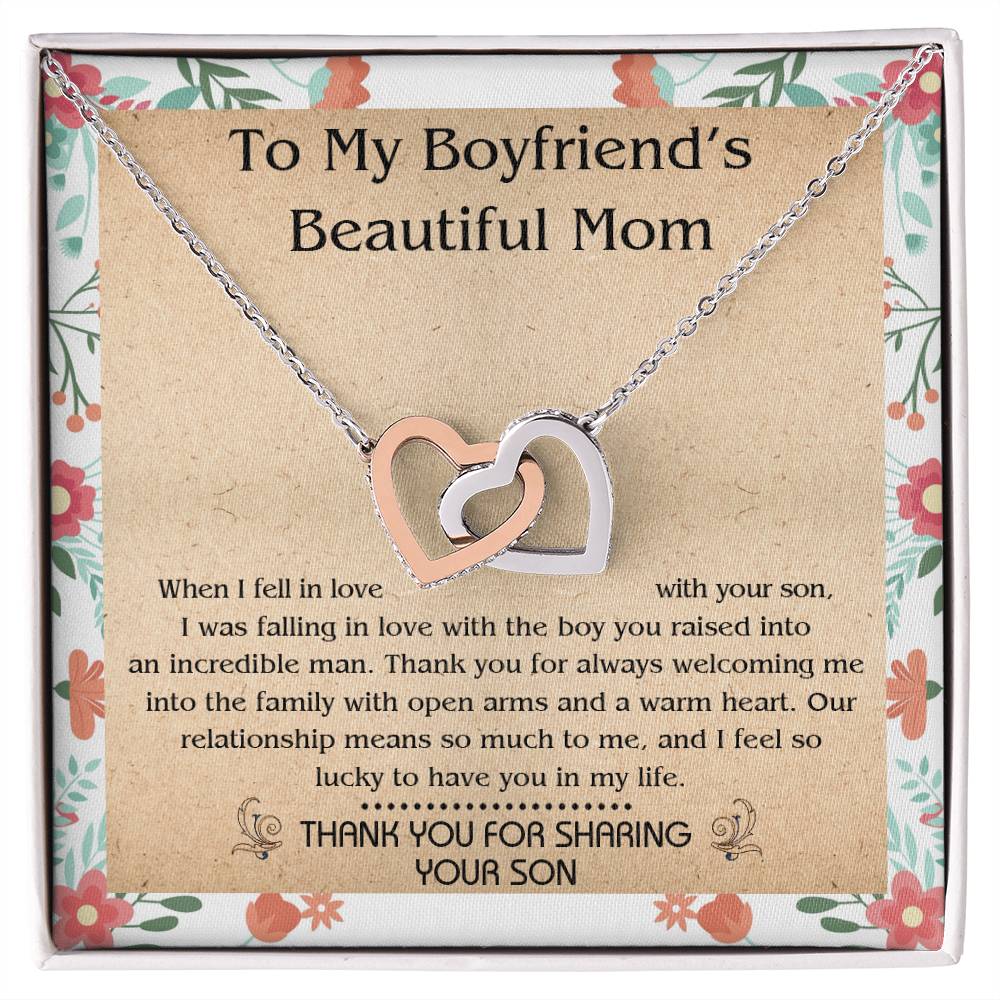 Gift For Boyfriend'S Mom - When I Fell In Love With Your Son - Interlocking Interlocking Hearts Necklace