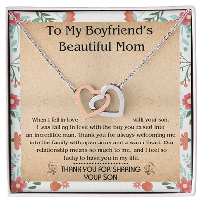 Gift For Boyfriend'S Mom - When I Fell In Love With Your Son - Interlocking Interlocking Hearts Necklace
