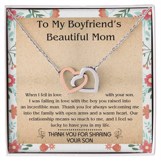 Gift For Boyfriend'S Mom - When I Fell In Love With Your Son - Interlocking Interlocking Hearts Necklace