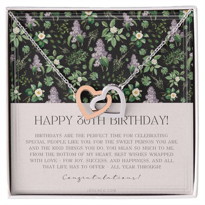 30Th Birthday Gifts For Women Necklace For Her 3 Decade Jewelry 30 Years Old 30Th Birthday Gift Necklace Jewelry Gift For Her Interlocking Hearts Necklace