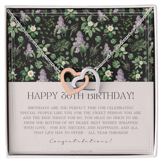 30Th Birthday Gifts For Women Necklace For Her 3 Decade Jewelry 30 Years Old 30Th Birthday Gift Necklace Jewelry Gift For Her Interlocking Hearts Necklace