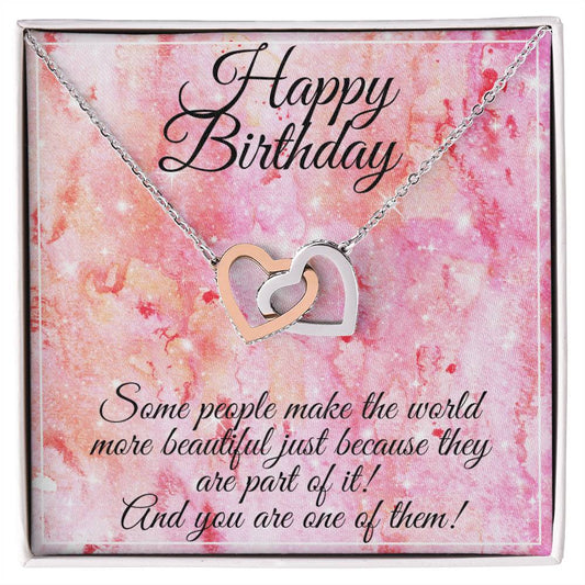 Two Hearts Necklace Interlocking Hearts Necklace