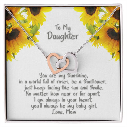 Daughter My Sunshine - Hearts Necklace Interlocking Hearts Necklace