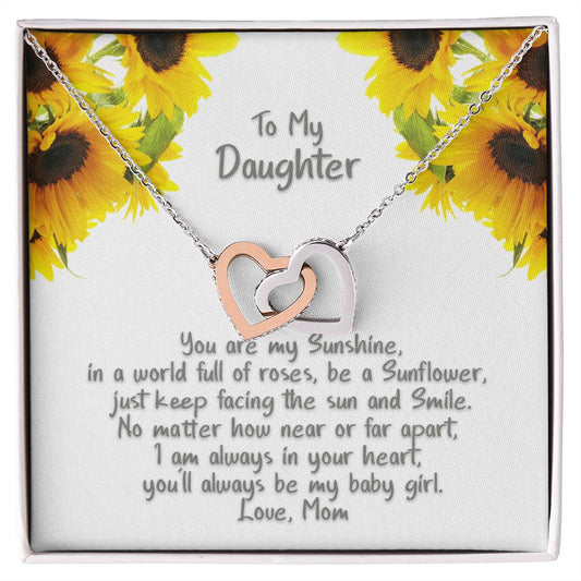Daughter My Sunshine - Hearts Necklace Interlocking Hearts Necklace