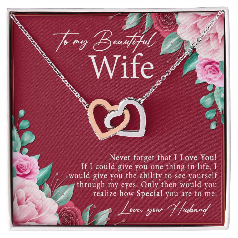 A Beautiful Gift For A Beautiful Wife Interlocking Hearts Necklace