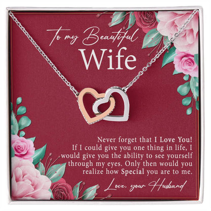 A Beautiful Gift For A Beautiful Wife Interlocking Hearts Necklace