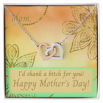 Funny Mother’S Day Gift - Two Hearts Necklace Interlocking Hearts Necklace