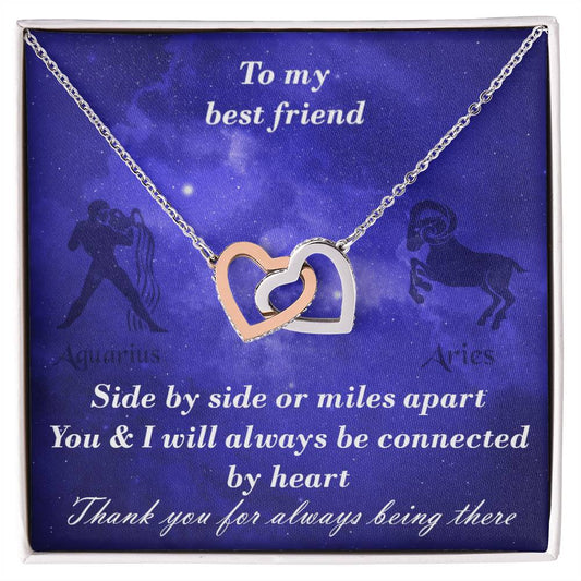 Aquarius To Aries Best Friend Interlocked Hearts Necklace Interlocking Hearts Necklace