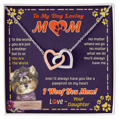 To My Wife - You Are The World - Necklace Interlocking Hearts Necklace