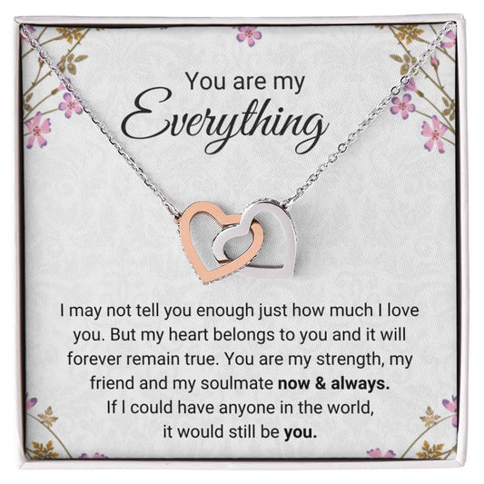 You Are My Everything - Necklace Interlocking Hearts Necklace