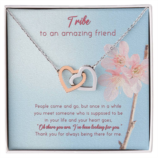 Best Friend Gift Best Friend Necklace Best Friend Distance Gifts Best Friend Birthday Gift - To My Best Friend Hearts Necklace Interlocking Hearts Necklace