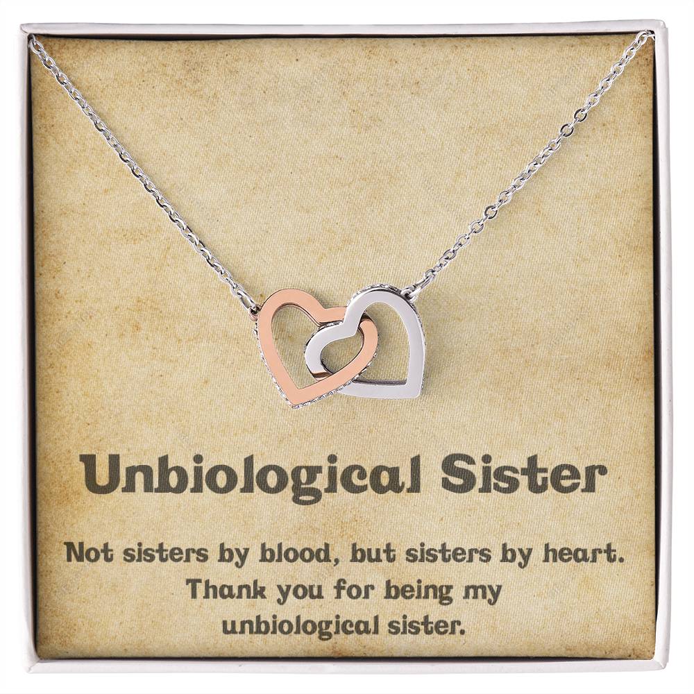 Unbiological Sister Necklace Soul Sister Big Little Sorority Sister In Law Necklace Step Sister Gift Tribe Necklace Best Friend Gift Bff Gift Interlocking Hearts Necklace
