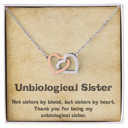 Unbiological Sister Necklace Soul Sister Big Little Sorority Sister In Law Necklace Step Sister Gift Tribe Necklace Best Friend Gift Bff Gift Interlocking Hearts Necklace