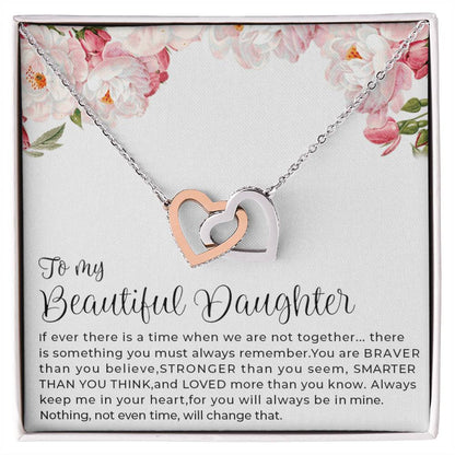 Best Gift For Daughter Interlocking Hearts Necklace With On Demand Message Card