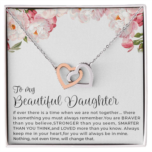 Best Gift For Daughter Interlocking Hearts Necklace With On Demand Message Card