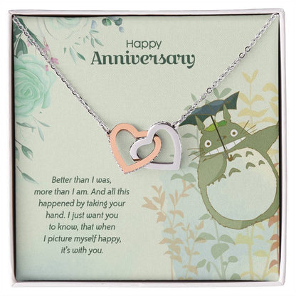 Totoro Anniversary Edition Lucky To Have You - Interlocking Hearts Necklace