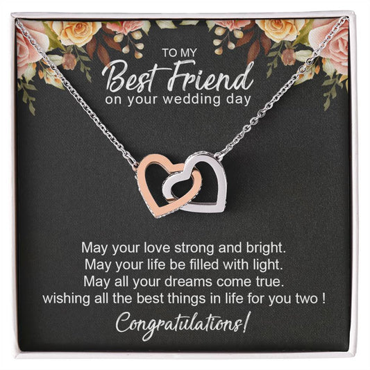 To My Wonderful Friend - Friendship Gift - Friends Forever - Friend Gift Interlocking Hearts Necklace