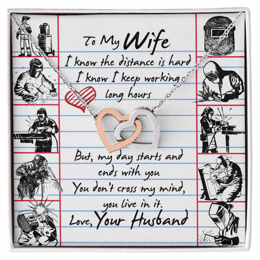 Welder'S Wife - Interlocking Heart Necklace Interlocking Hearts Necklace