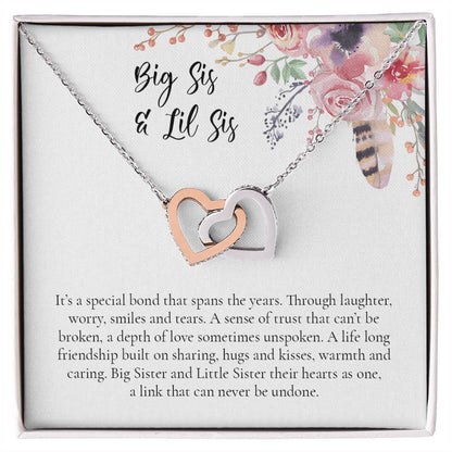 Big Sis And Lil Sis Interlocking Hearts Necklace