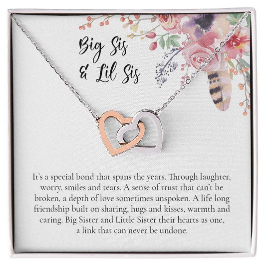 Big Sis And Lil Sis Interlocking Hearts Necklace