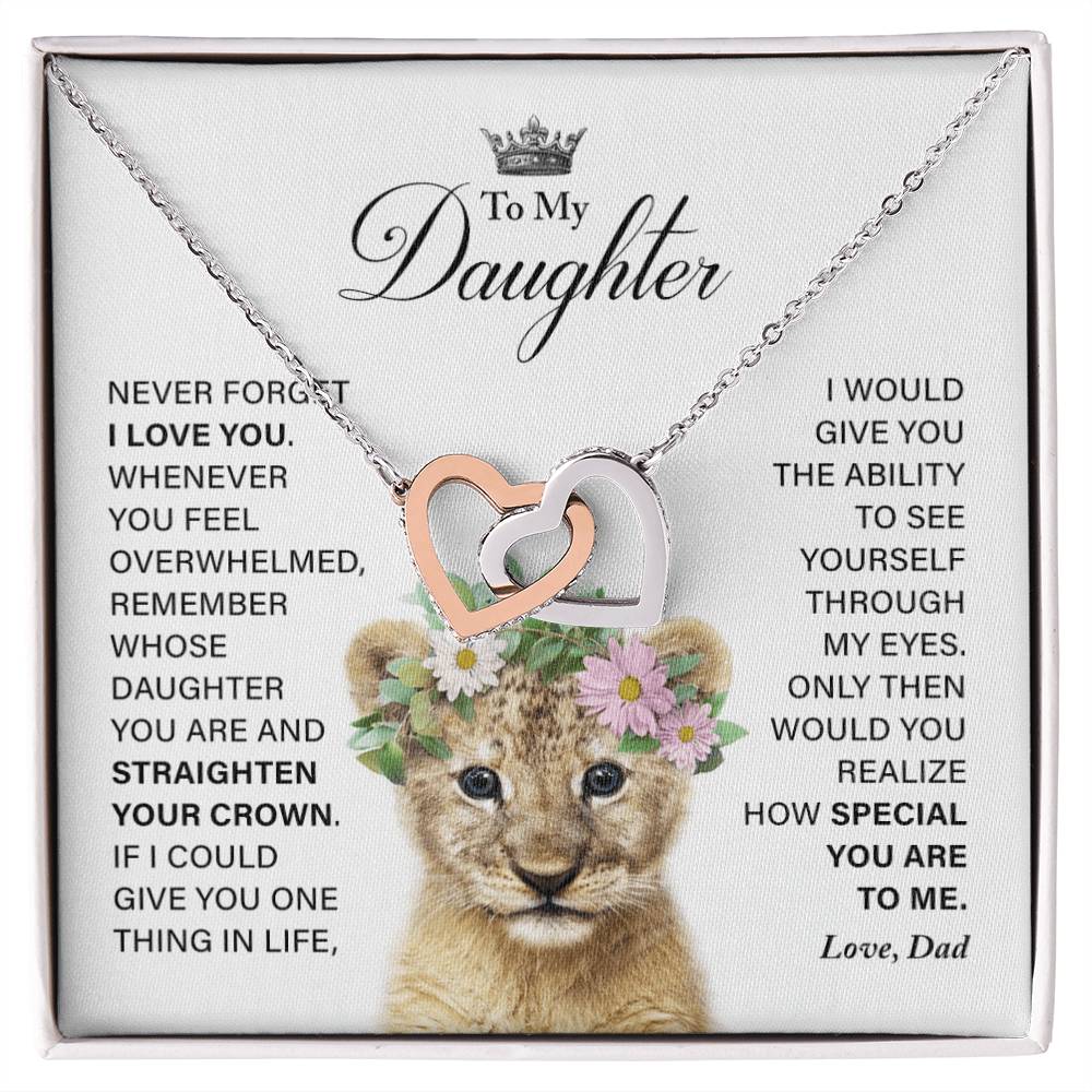 Daughter - How Special You Are To Me- Necklace Interlocking Hearts Necklace