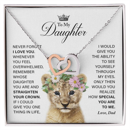 Daughter - How Special You Are To Me- Necklace Interlocking Hearts Necklace