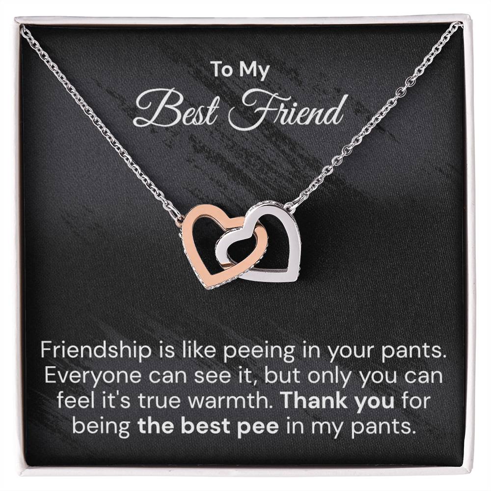 Funny Gift For Your Best Friend Interlocking Hearts Necklace