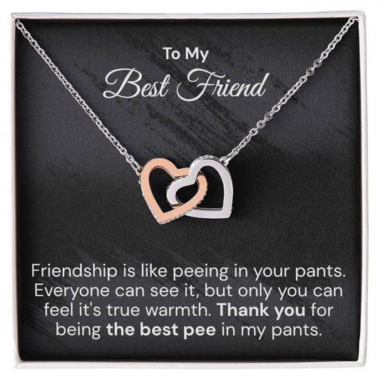 Funny Gift For Your Best Friend Interlocking Hearts Necklace