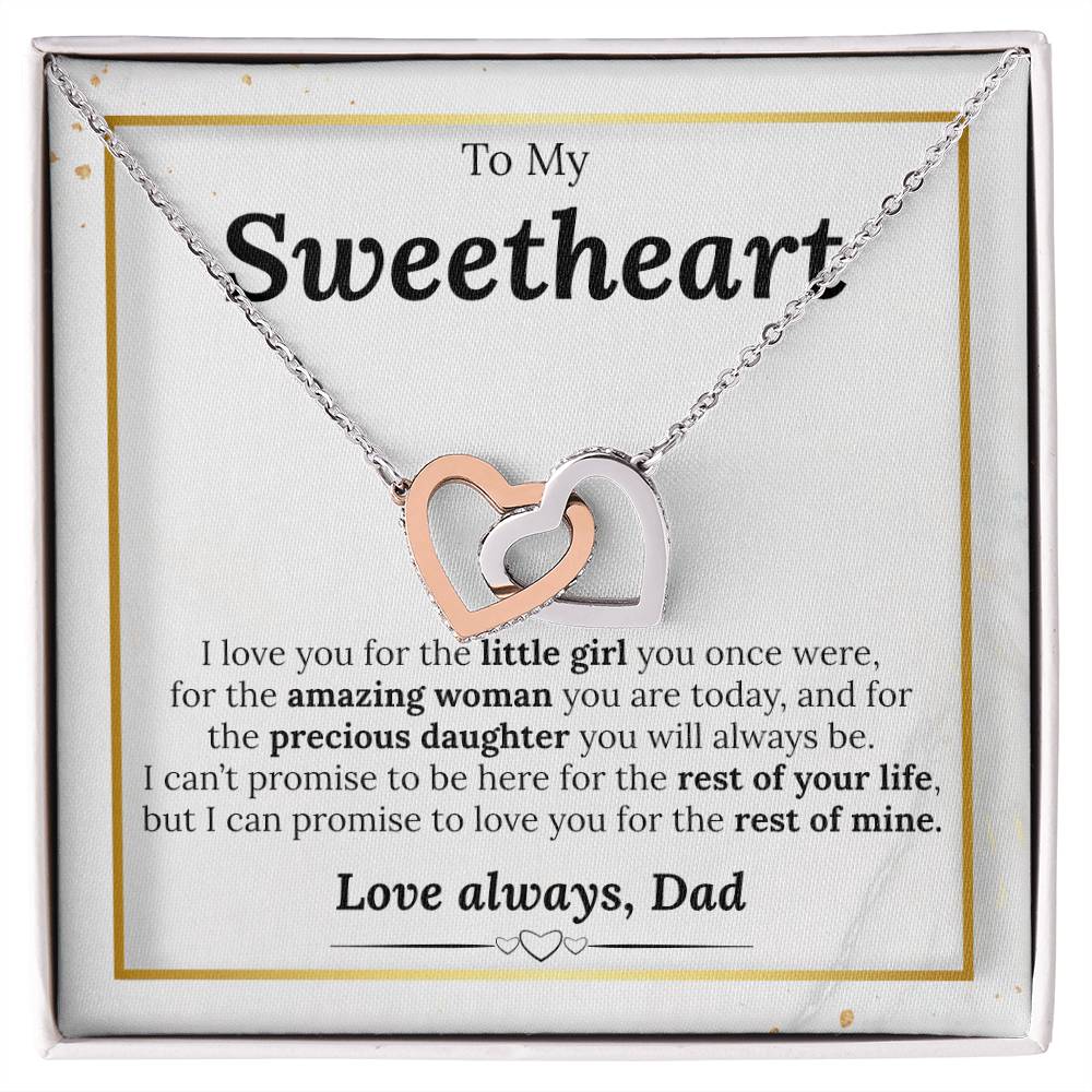 Daughter Necklace Gift From Dad Interlocking Hearts Necklace