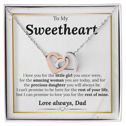 Daughter Necklace Gift From Dad Interlocking Hearts Necklace