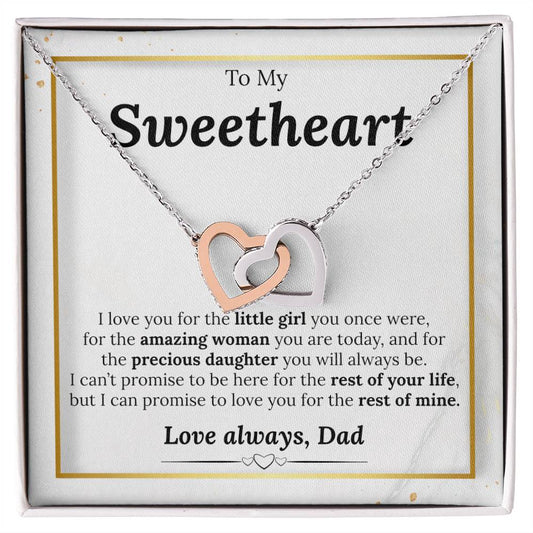 Daughter Necklace Gift From Dad Interlocking Hearts Necklace