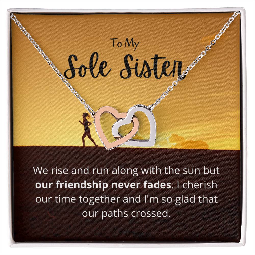 Friendship Never Fades Necklace - Gift For Your Runningworkout Bff Tribe Necklace Best Friend Gift Bff Gift Interlocking Hearts Necklace