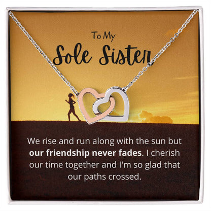 Friendship Never Fades Necklace - Gift For Your Runningworkout Bff Tribe Necklace Best Friend Gift Bff Gift Interlocking Hearts Necklace
