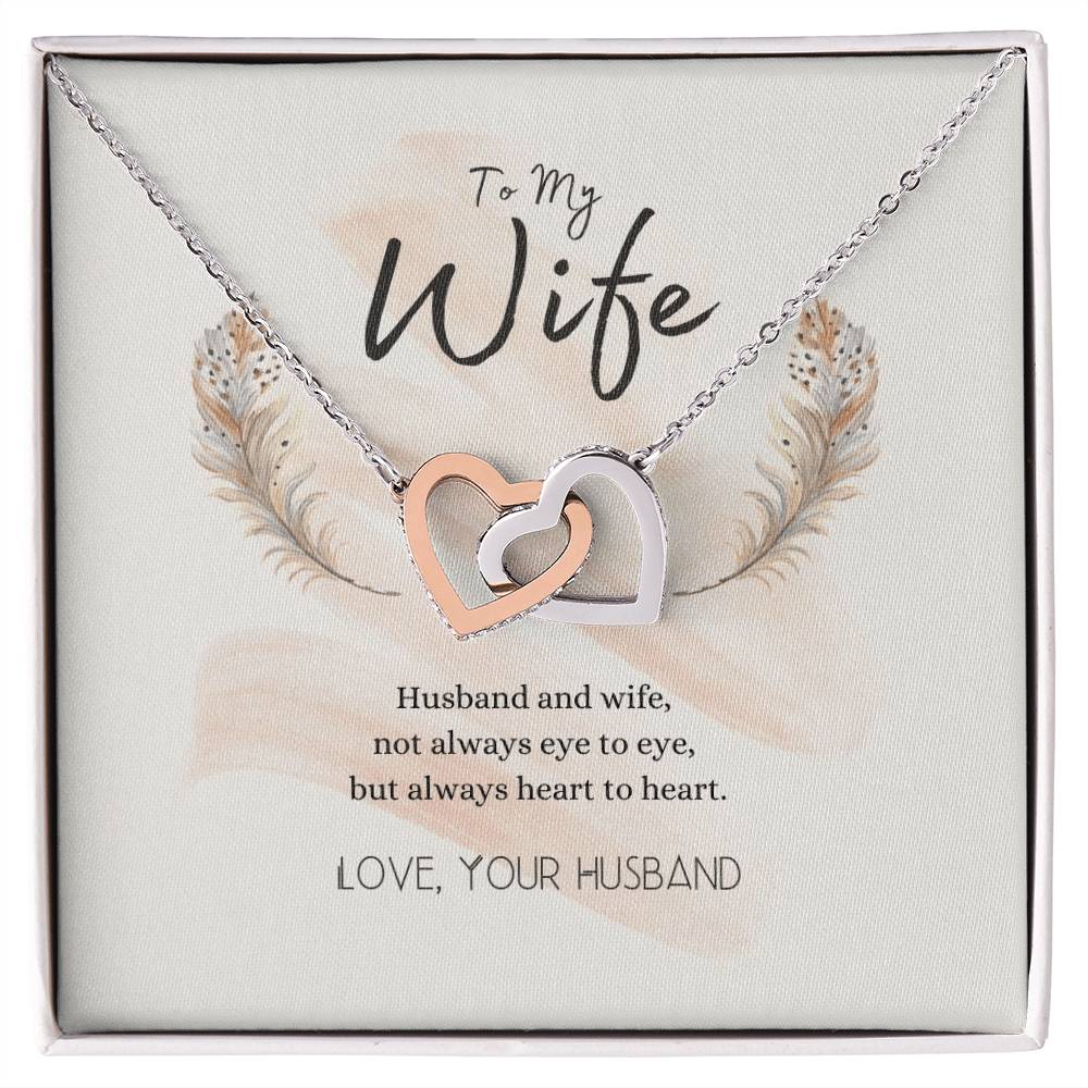 To My Wife Heart To Heart Necklace Interlocking Hearts Necklace