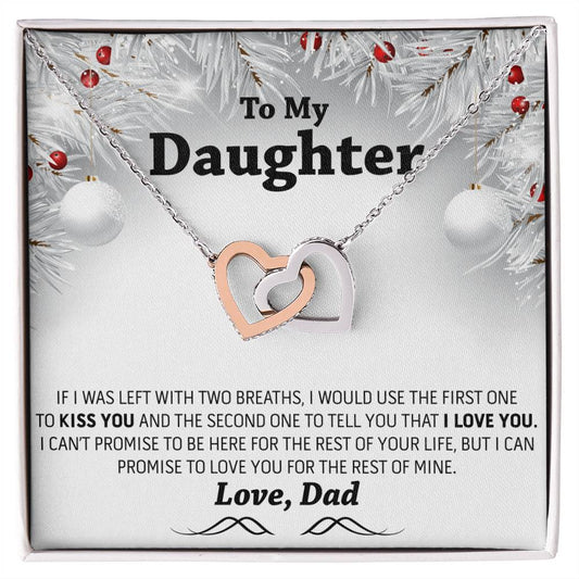 Christmas Gift To My Daughter Interlocking Hearts Necklace
