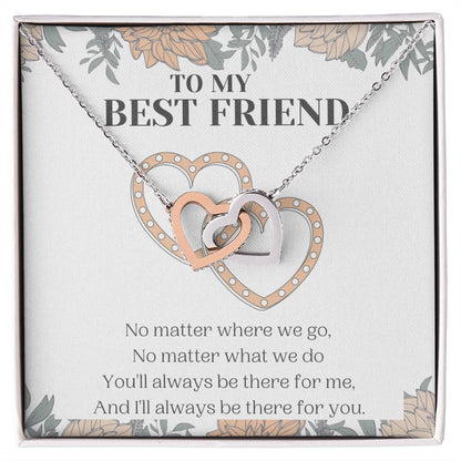 Alway Be There Best Friend Necklace Interlocking Hearts Necklace