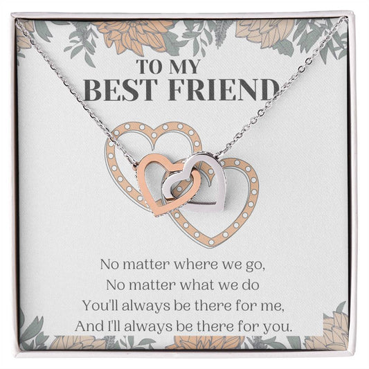 Alway Be There Best Friend Necklace Interlocking Hearts Necklace