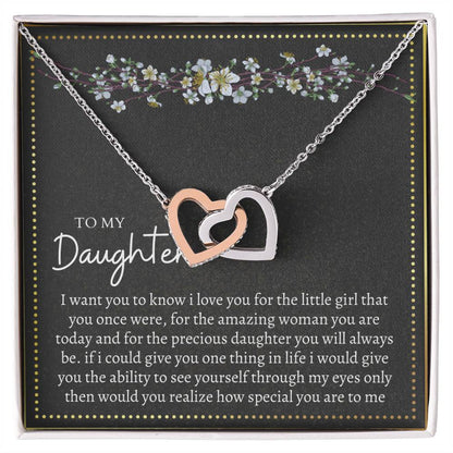 Gift For Daughter Interlocking Hearts Necklace